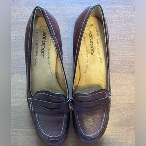 SoftSpots Leather   Brown 2.75" Block Heels Pumps Shoes Sz 7.5 medium  in ladies